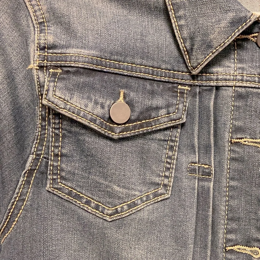 Earl Medium Wash Blue Jean Denim Urban Edgy Streetwear Trucker Jean Jacket 3049 - Picture 4 of 8